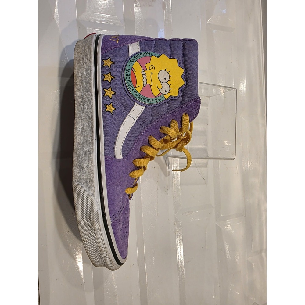 Vans Sk8-Hi The Simpsons Sneakers Lisa Simpson For President Shoes Size M5.5 W7 - Picture 5 of 16